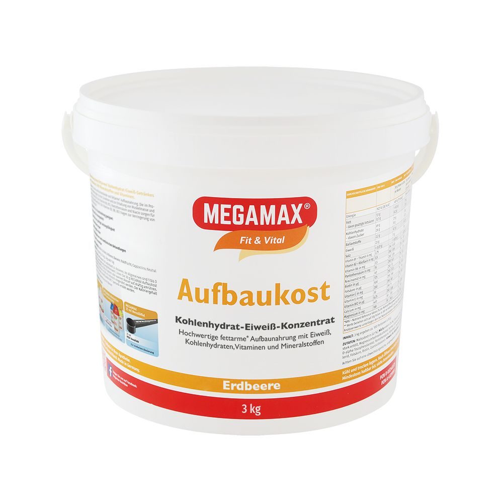 MEGAMAX Aufbaukost Erdbeere Pulver 3 kg Pulver