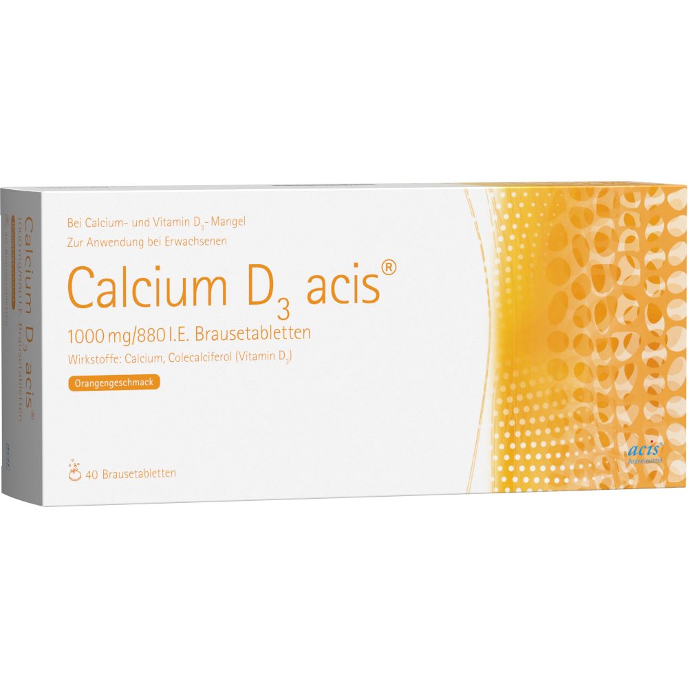 Calcium D3 acis 1000mg/880 I.E. 40 St Brausetabletten