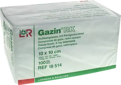GAZIN Mullkomp.10x10 cm unsteril 12fach RK 100 St Kompressen