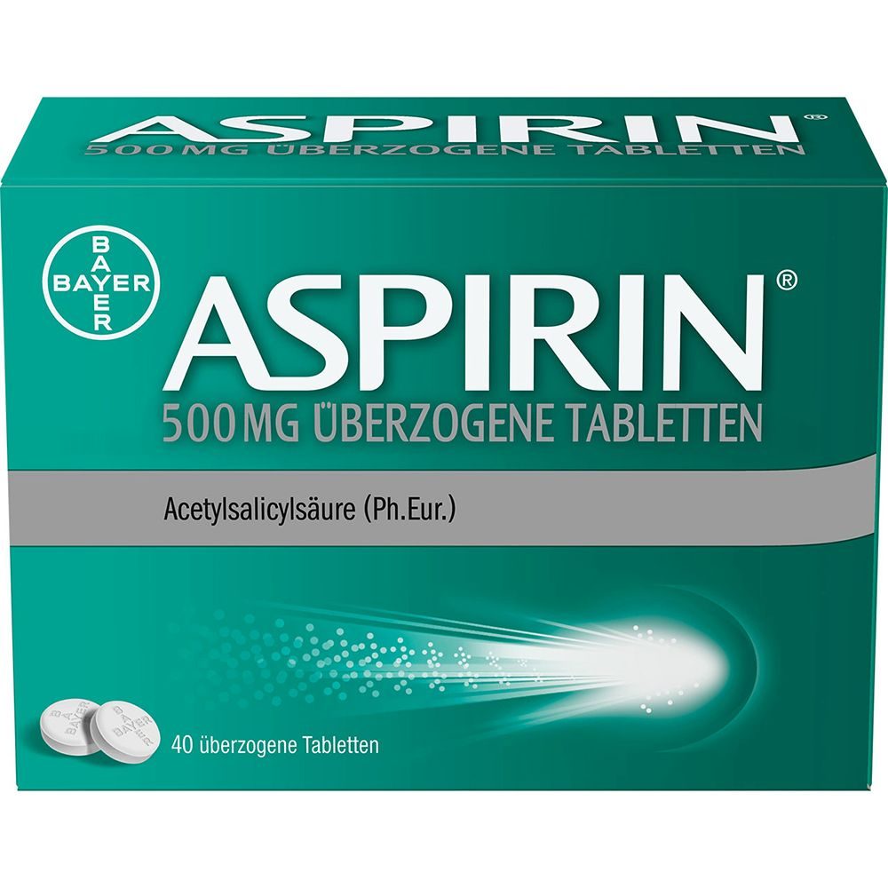 ASPIRIN 500MG  40 St Überzogene Tabletten