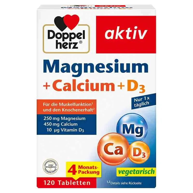 Doppelherz aktiv Magnesium + Calcium + D3  120 St Tabletten