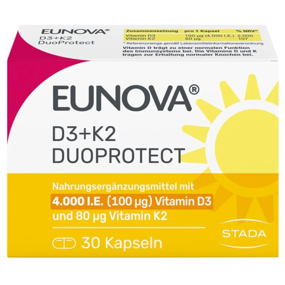 EUNOVA DuoProtect D3+K2 4000 I.E. 30 St Kapseln