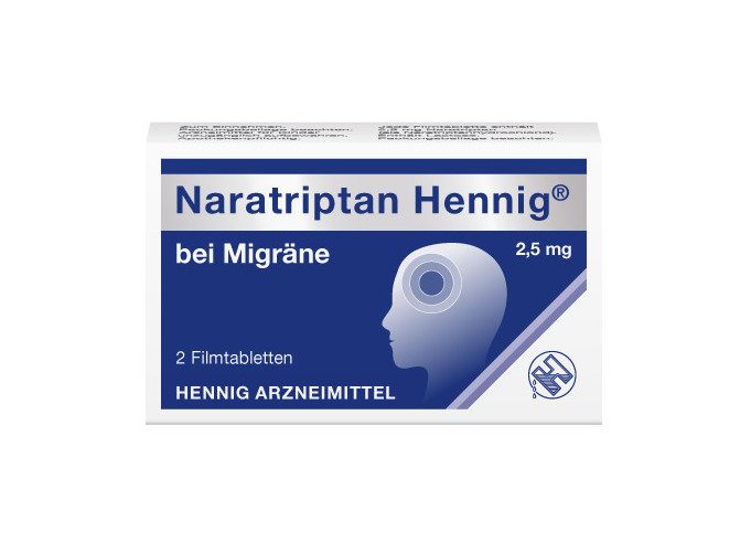 Naratriptan Hennig bei Migräne 2,5mg 2 St Filmtabletten