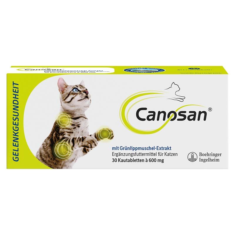 Canosan - Zur Unterstützung der Gelenke & des Bindegewebes für Katzen mit Grünlippmuschel-Extrakt Gonex 30 St Kautabletten