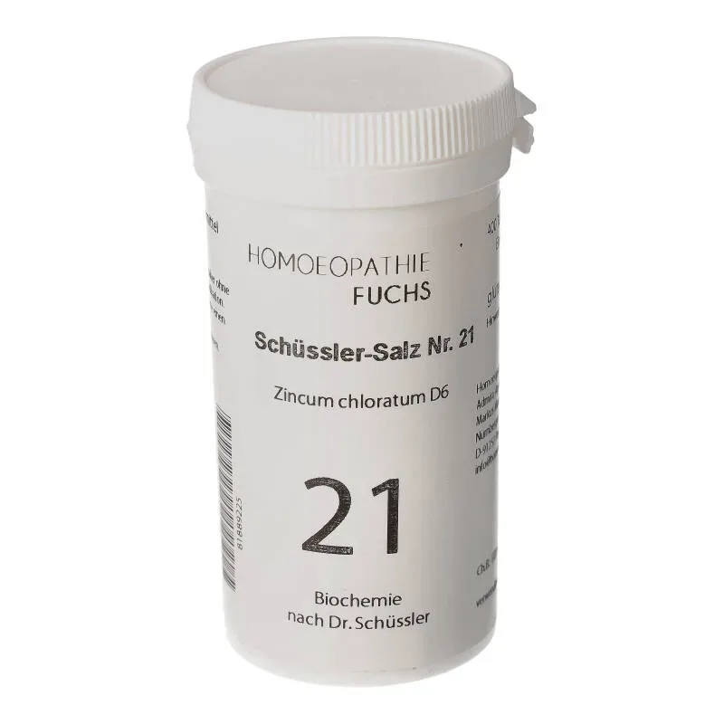 HOMOEOPATHIEFUCHS Schüssler-Salz Nummer 21 Zincum chloratum D6 Biochemie 400 St Tabletten