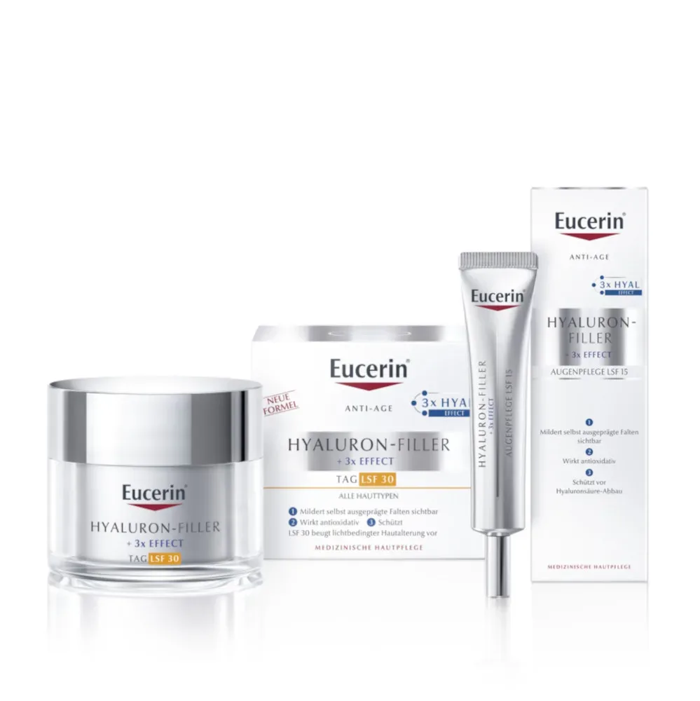 Eucerin Anti-Age HYALURON-FILLER Tagespflege LSF30 und Augenpflege Set 1 Sparset