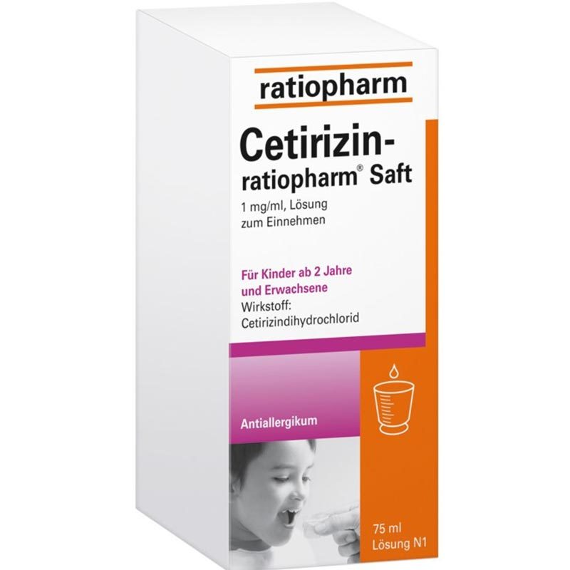 Cetirizin ratiopharm Saft - bei Allergien 75 ml Saft