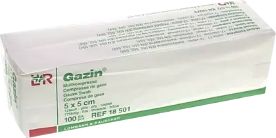 GAZIN Mullkomp.5x5 cm unsteril 12fach Op 100 St Kompressen