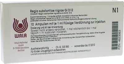 Regio substantiae nigrae Gl D12 Ampullen 10X1 ml Ampullen