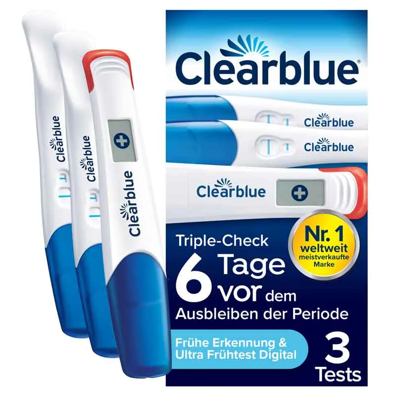 Clearblue Schwangerschaftstest Triple-Check Ultra Frühtest 3 St Test