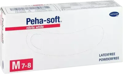 PEHA-SOFT nitrile white Untersuchungs- und Schutzhandschuhe unsteril puderfrei M 100 St Handschuhe