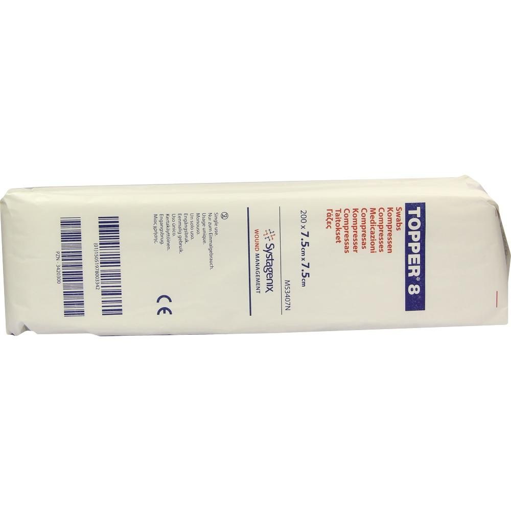 TOPPER 8 Kompr.7,5x7,5 cm unsteril 200 St Kompressen