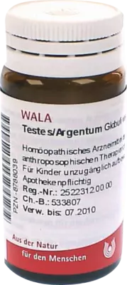 Testes/Argentum Globuli 20 g Globuli