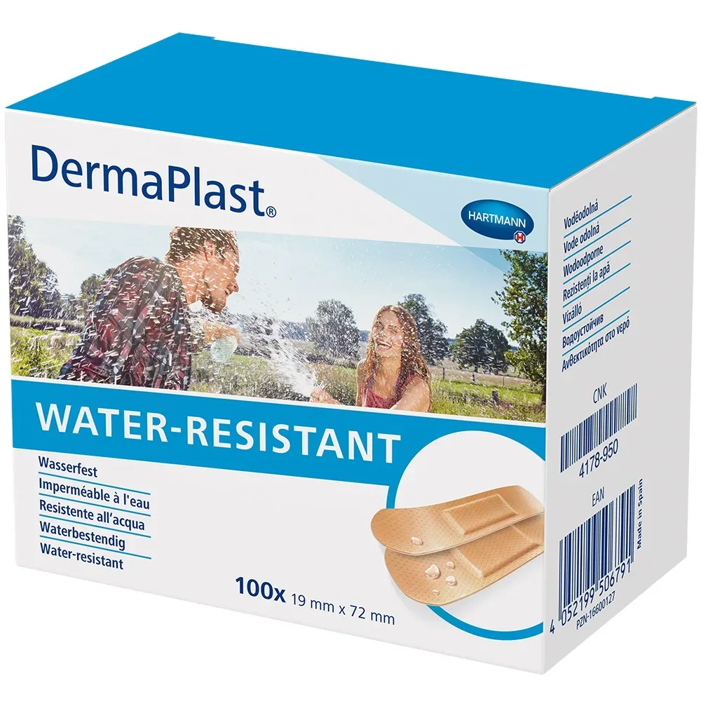DermaPlast Water-Resistant 19X72mm 100 St Pflaster