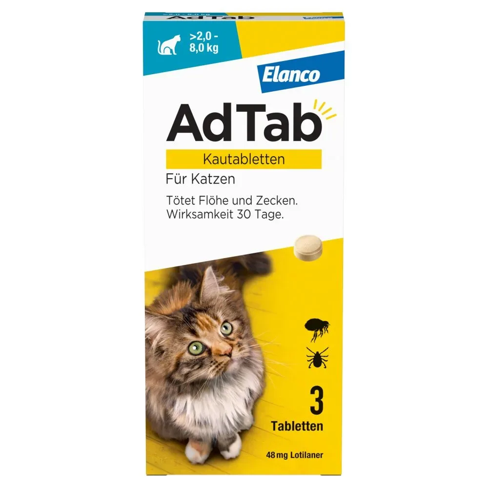 ADTAB 48MG KATZE 2-8KG 3 St Kautabletten