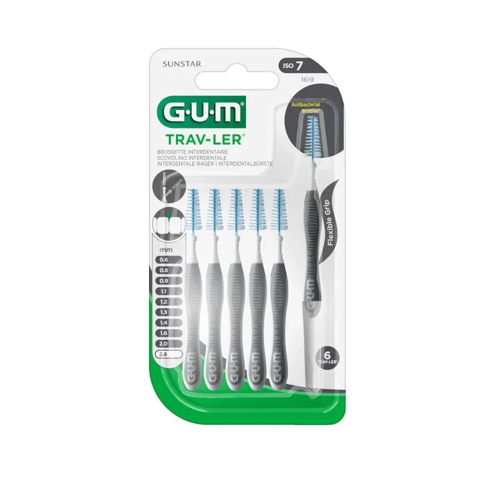 GUM TRAV-LER Interdentalbürste 2,6mm dunkelgrau 6 St Zahnbürste