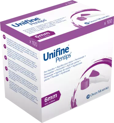 UNIFINE Pentips Kanüle 31 G 0,33x6 mm 100 St Kanüle