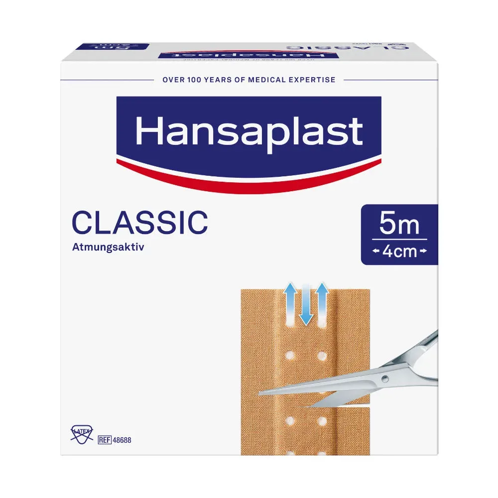 Hansaplast CLASSIC Atmungsaktiv 4cmx5m 1 St Pflaster