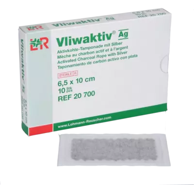 VLIWAKTIV AG Aktivkohle Tampon.m.Silber 6,5x10 cm 10 St Tamponaden