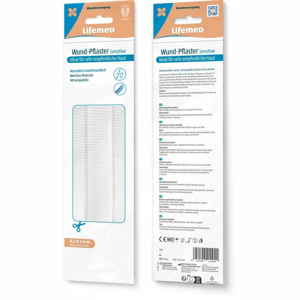 Lifemed Wund-Pflaster Sensitive 2X25 cm Pflaster
