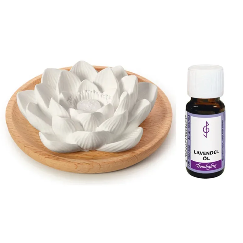 Schöner Lotusduftstein mit 10ml Lavendelöl Set- Zur Entspannung und Beruhigung 1 St Sparset