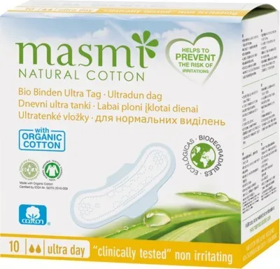BIO BINDEN Ultra Tag 100% Bio-Baumwolle MASMI 10 St