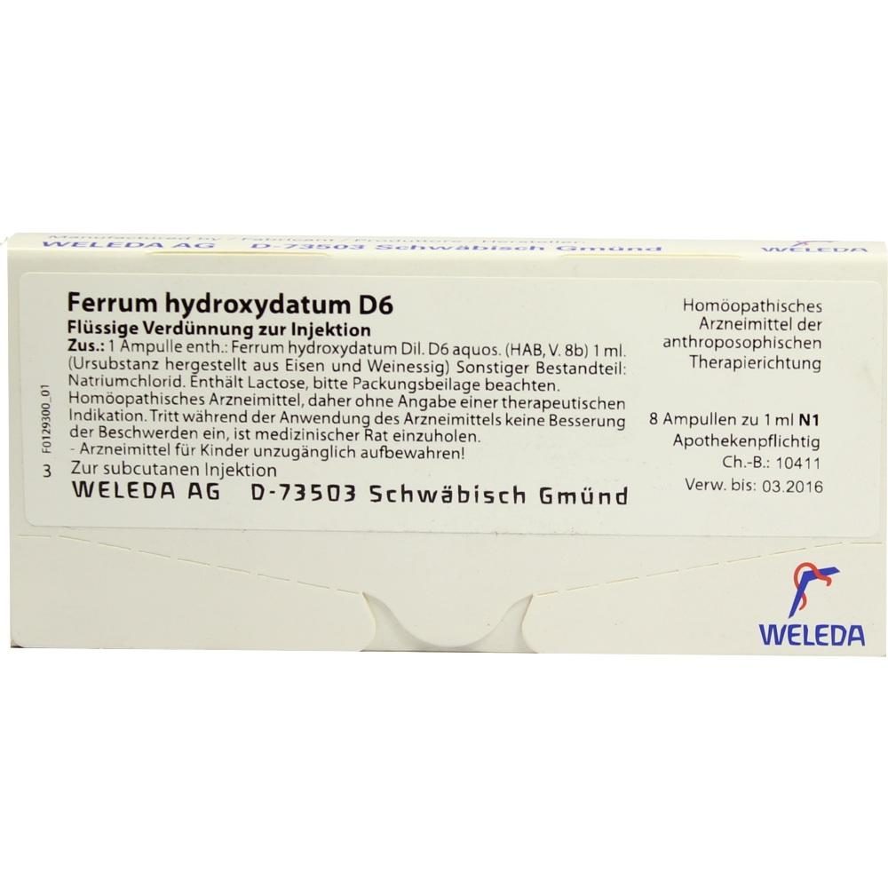 WELEDA FERRUM HYDROXYDATUM D 6 Ampullen 8X1 ml Ampullen
