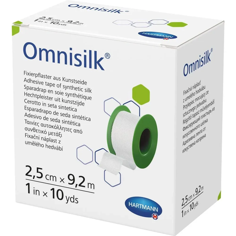 OMNISILK Fixierpflaster Kunstseide 2,5 cmx9,2 m 1 St Pflaster