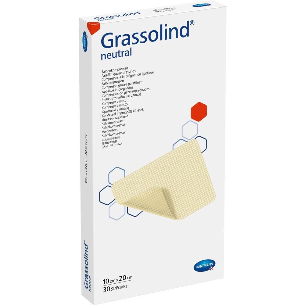 GRASSOLIND Salbenkompressen 10x20 cm steril 30 St Kompressen
