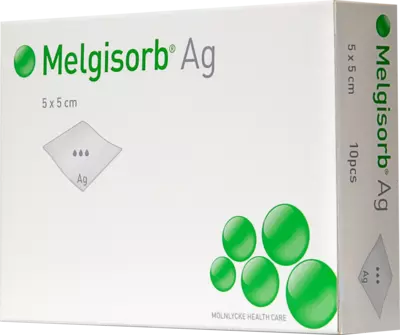 MELGISORB Ag Verband 5x5 cm 10 St Verband