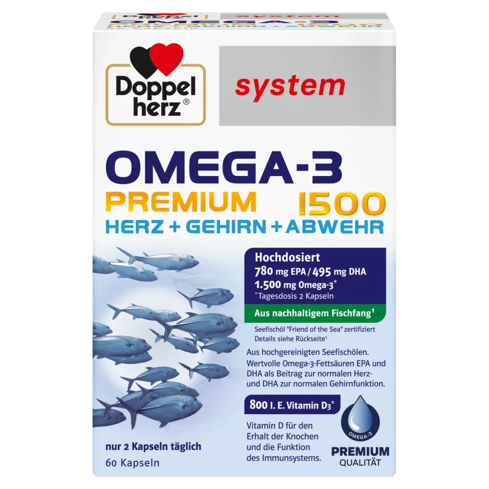 Doppelherz system OMEGA-3 PREMIUM 1500 60 St Kapseln