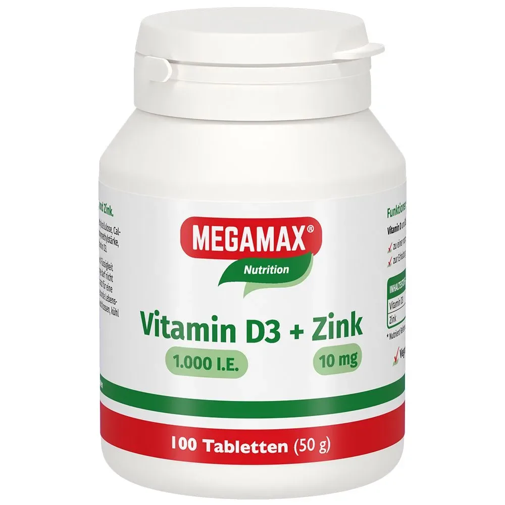 MEGAMAX Vitamin D3 1000IE  + Zink 10MG 100 St Tabletten