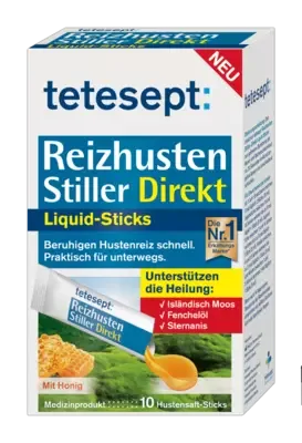 tetesept Reizhusten Stiller Direkt Liquid-Sticks 10 St Beutel