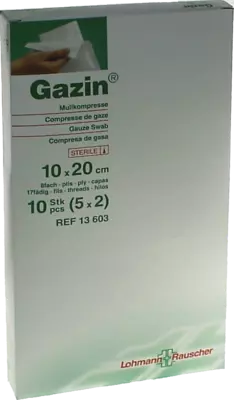 GAZIN Mullkomp.10x20 cm steril 8fach 5X2 St Kompressen