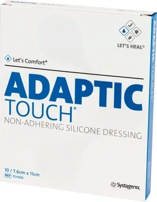 ADAPTIC Touch 7,6x11 cm nichthaft.Sil.Wundauflage 10 St Wundgaze