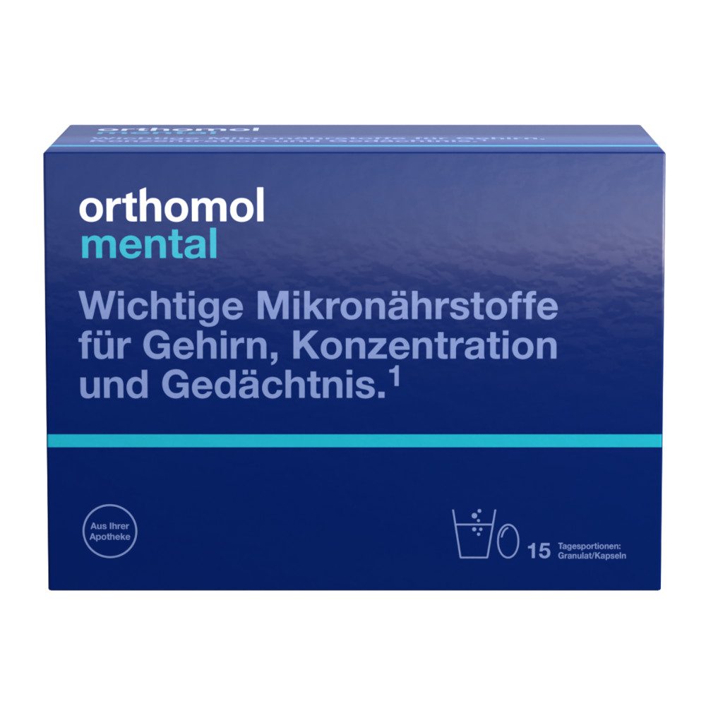 orthomol mental - mit Omega-3-Fettsäure, Magnesium und Vitamin B12 - Granulat/Kapseln
