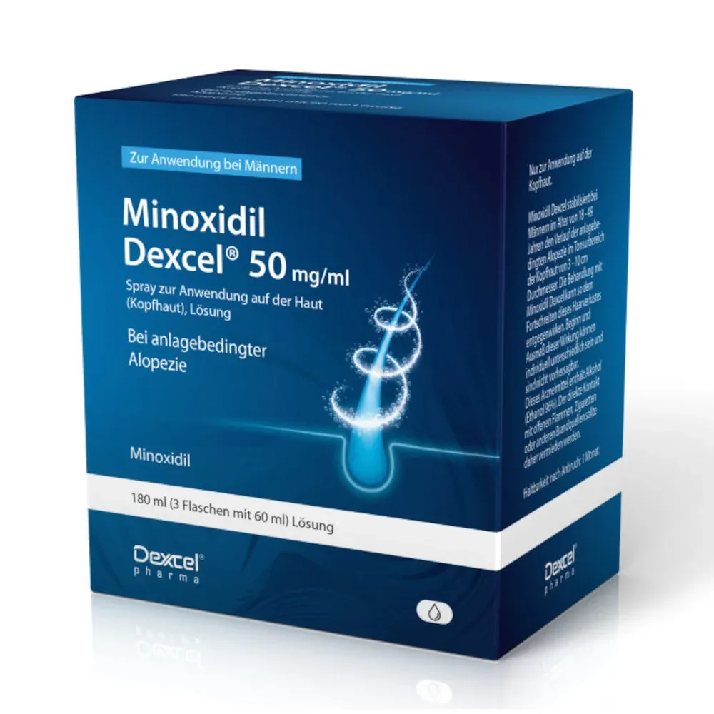 Minoxidil Dexcel 50 mg/ml 3X60 ml Lösung