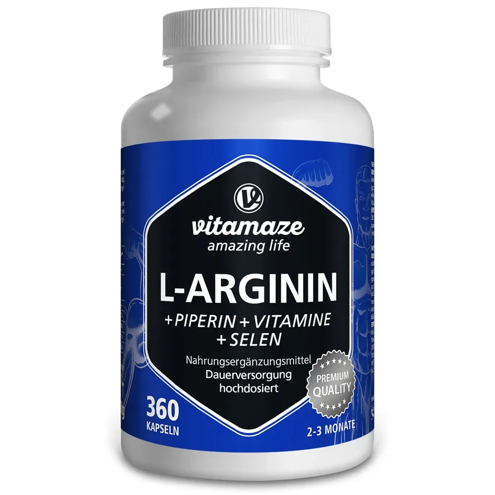 vitamaze L-ARGININ 750 mg + Piperin + Vitamine  360 St Kapseln