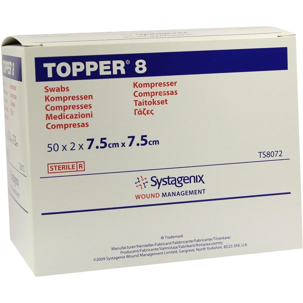 TOPPER 8 Kompr.7,5x7,5 cm steril 50X2 St Kompressen