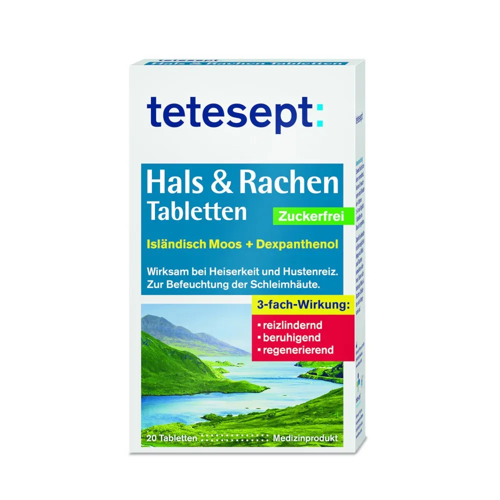 tetesept Hals & Rachen Zuckerfrei 20 St Lutschtabletten