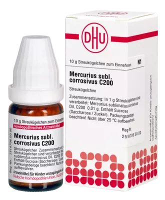 MERCURIUS SUBLIMATUS corrosivus C 200 Globuli 10 g Globuli