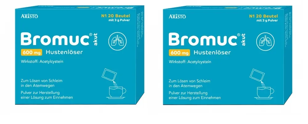 Bromuc akut 600 mg Doppelpack 2X20 St Pulver zur Herstellung einer Lösung zum Einnehmen