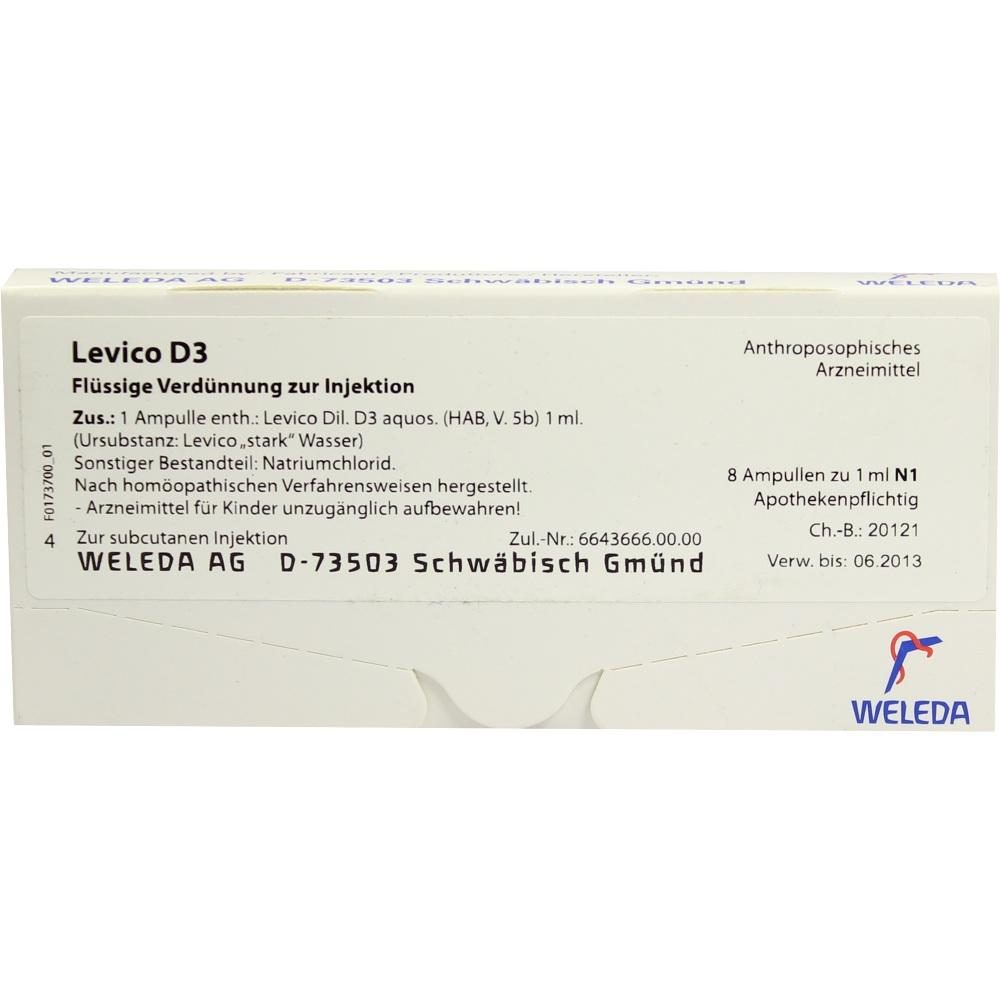 WELEDA LEVICO D 3 Ampullen 8X1 ml Ampullen