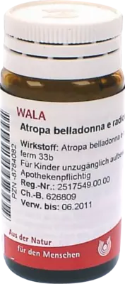 Atropa belladonna e radice D6 20 g Globuli