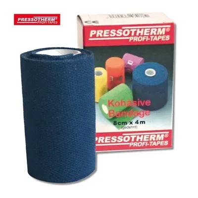 PRESSOTHERM Kohäsive Bandage 8 cmx4 m blau 1 St Binden