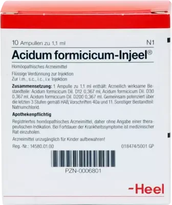 ACIDUM FORMICICUM INJEEL Ampullen 10 St Ampullen