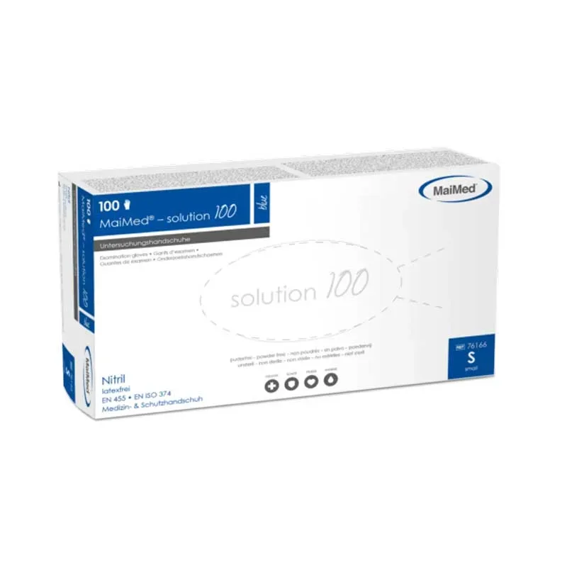 MaiMed solution 100 blau Nitril Untersuchungshandschuhe S ungepudert 100 St Handschuhe