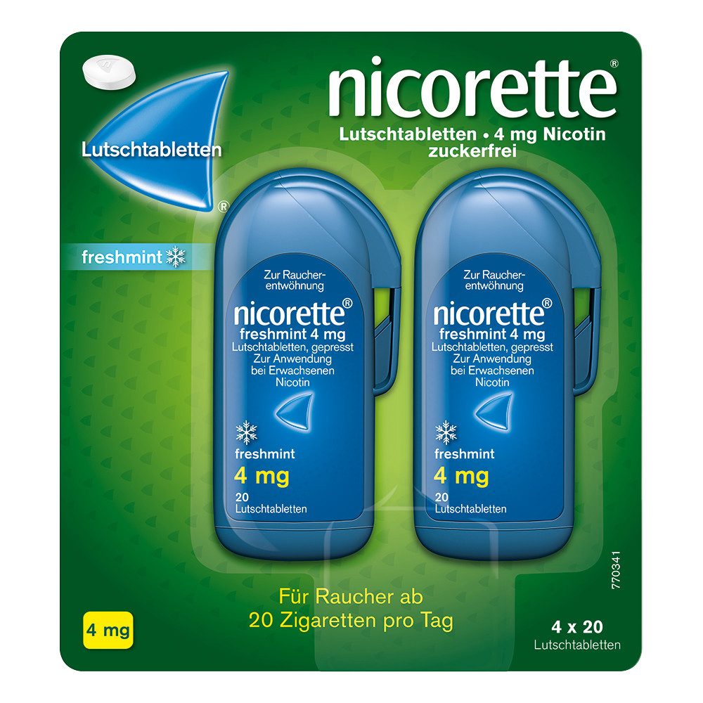 nicorette 4 mg Nikotinlutschtabletten freshmint für Raucher zum Aufhören