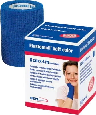 ELASTOMULL haft color 6 cmx4 m Fixierb.blau 1 St Binden