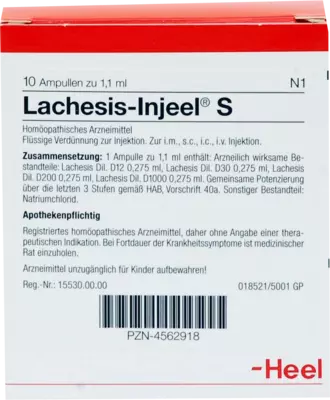LACHESIS INJEEL S Ampullen 10 St Ampullen